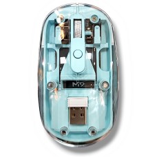 M9 Transparent Wireless USB + Bluetooth Rechargeable Mouse